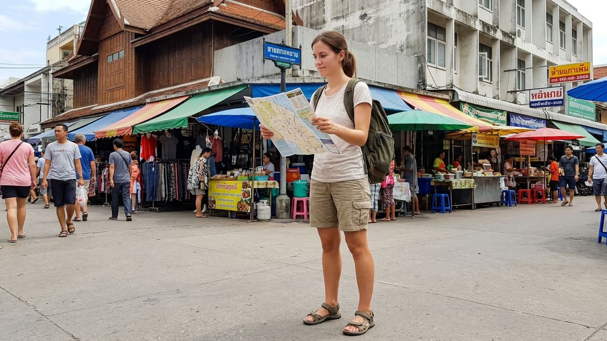 Femme voyageant seule en Thaïlande et prenant des précautions de sécurité